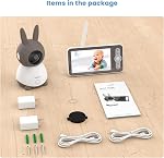 2K Video Baby Monitor with 2 Cameras, ieGeek 360° View Split Screen Baby Monitor WiFi Smartphone with 5" no WiFi LCD Monitor, Motion & Cry Detection, 2-Way Audio, 1000ft Range, Temperature, Lullabies