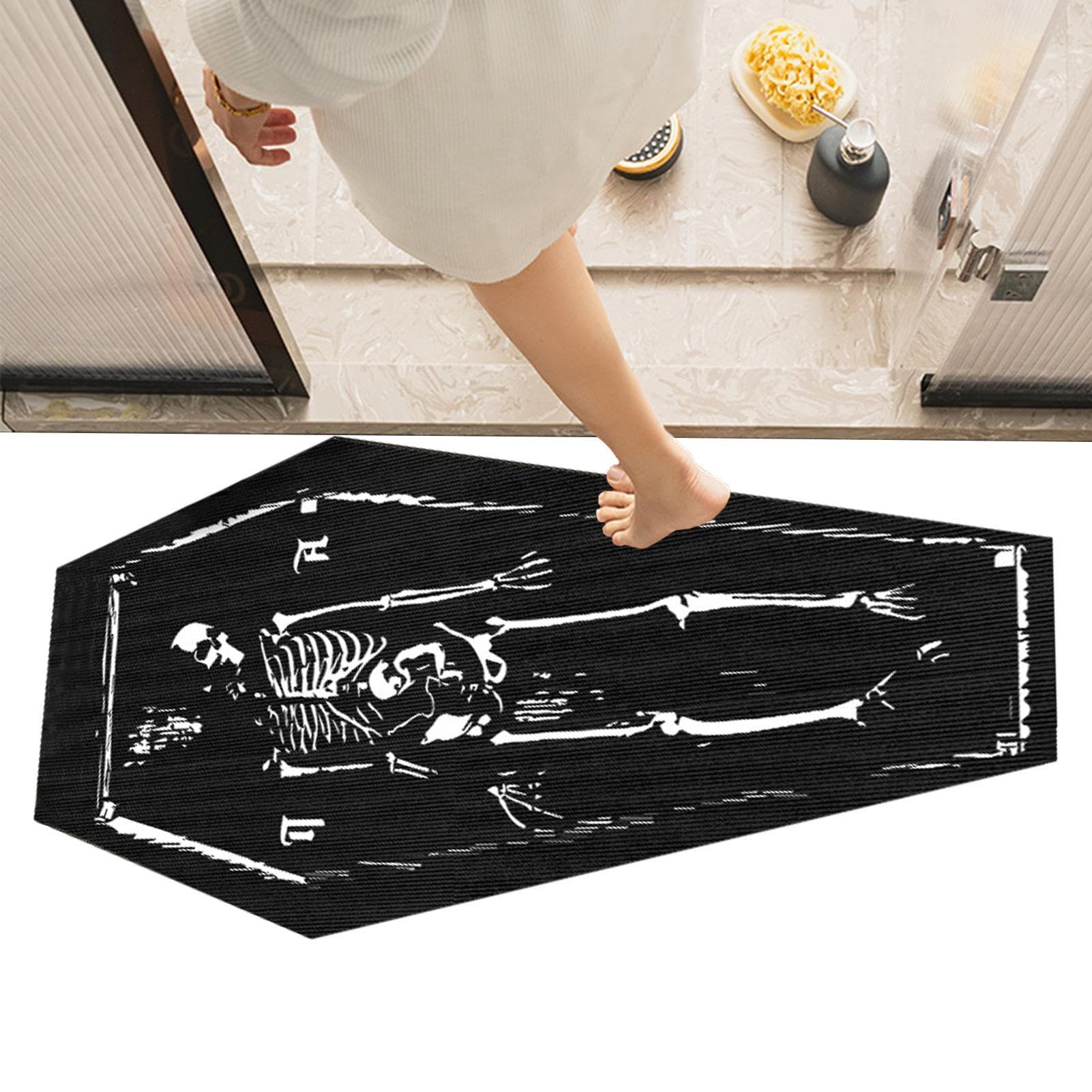 Felpudo de Halloween lavable y gótico, la alfombra ideal para decorar tu porche y entrada exterior
