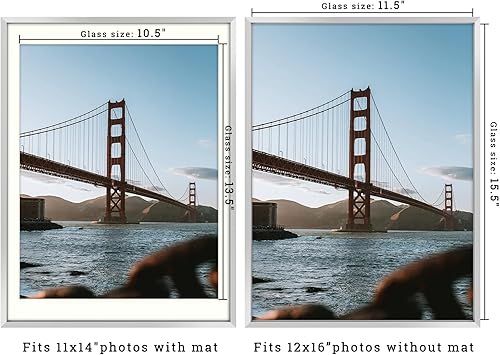 Vista 272 de Frametory - Colección de marcos de metal para fotos, marco de aluminio para fotos con alfombrilla de color marfil y cristal real Dorado