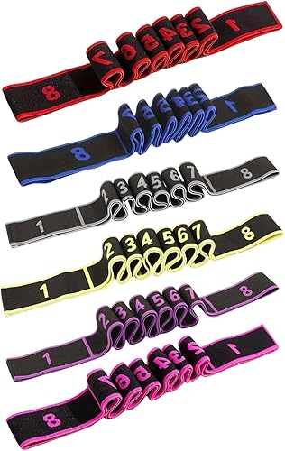 Miniatura 9 de Bandas de resistencia de fitness con asas, bandas de resistencia para entrenamiento, banda elástica ajustable para ejercicio y yoga, ejercicio de 3