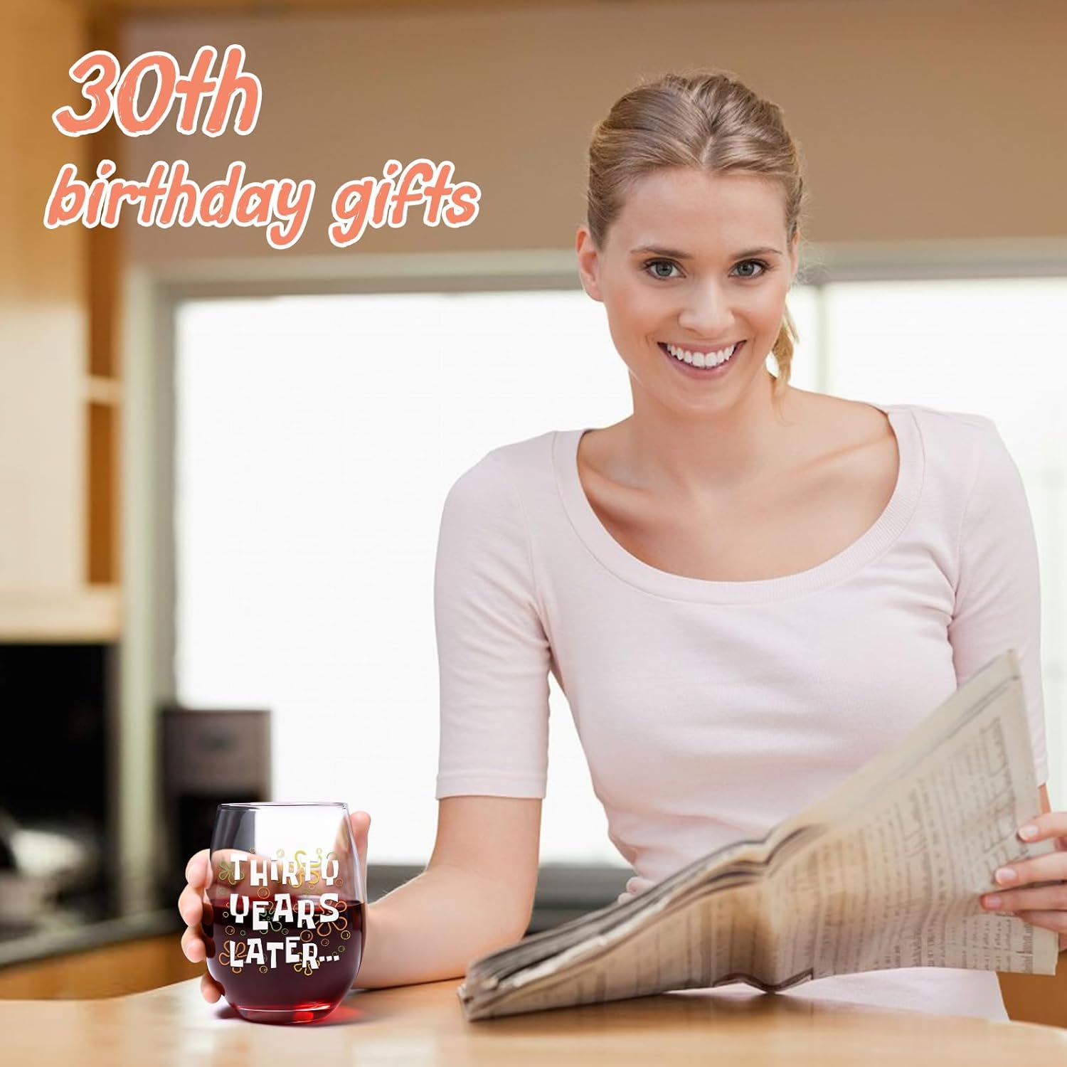 Futtumy 30th Birthday Gifts for Women Her, 17 OZ Thirty Years Later Wine Glass, 30 Year Old Birthday Gifts for Women Mom Wife Daughter Sister Friend Aunt Female, Gift for 30th Birthday Christmas - Image 7