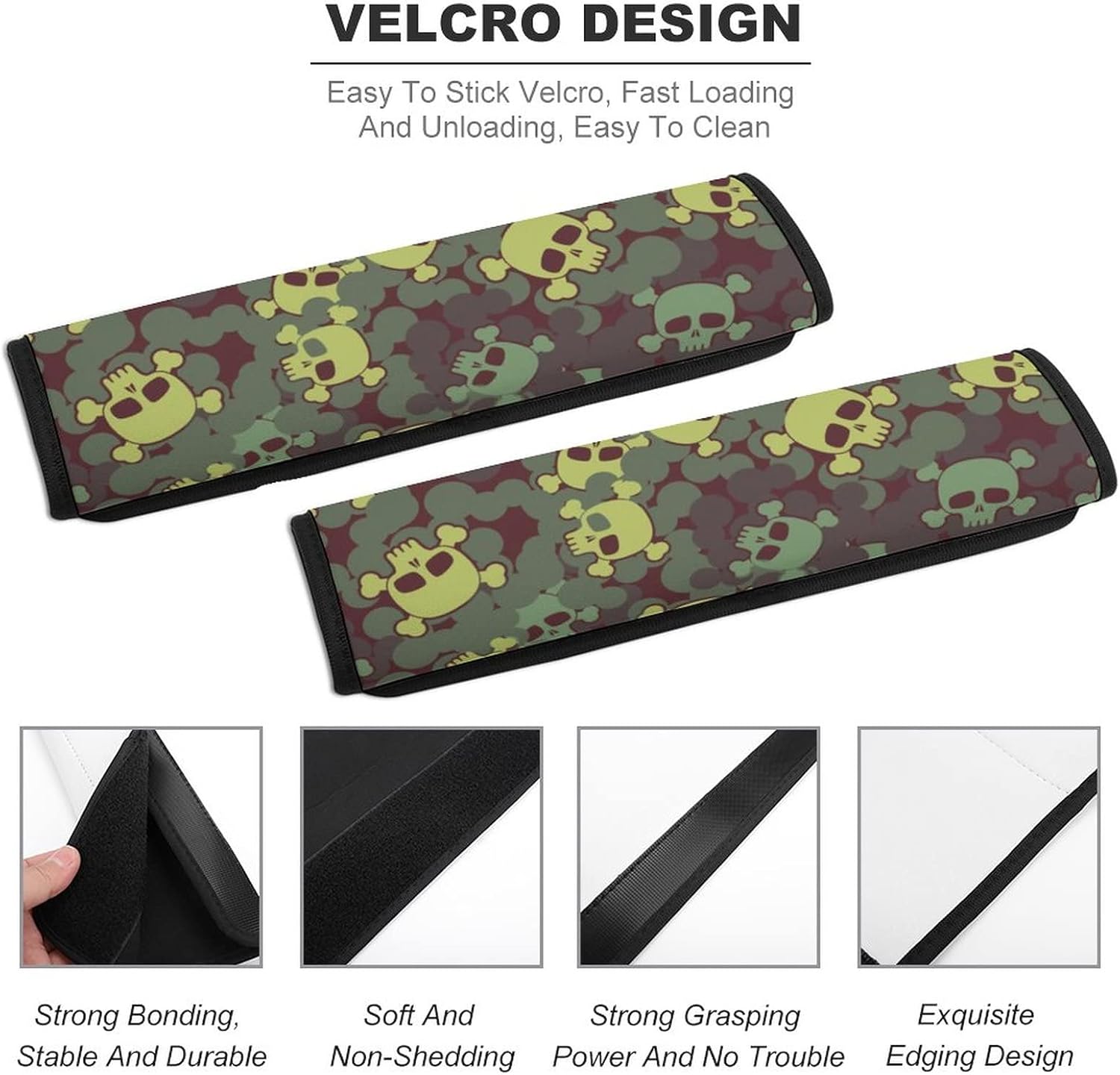 Camouflage Skulls with Bones Car Seat Belt Pads Cover Auto Seatbelt Cushion Shoulder Strap Protector Universal Interior Accessories : Automotive