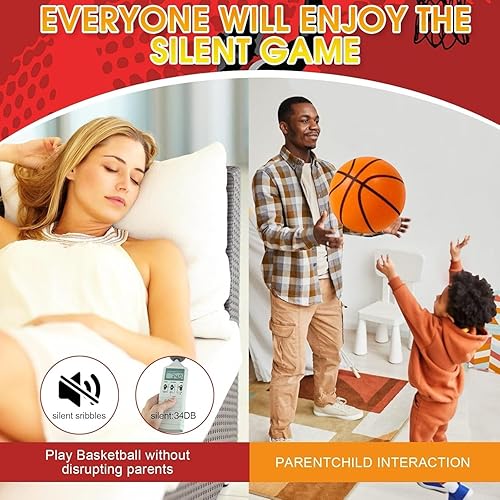 Miniatura 3 de Silent Basketball Size 7 - Non-derforming Package, New Upgraded Weight 600g Grooved Airless Indoor Basketball, Silent Training Ball High Bounce for