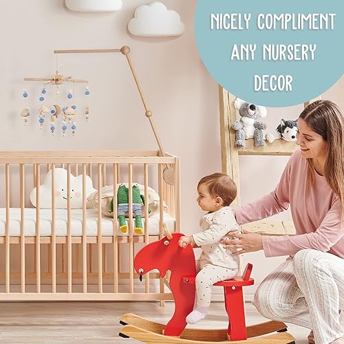 Miniatura 4 de BlueMello Starry Night Baby - Juego de soporte móvil 2 en 1 para cuna | Percha de madera y estrellas para niños y niñas | Decoración colgante de