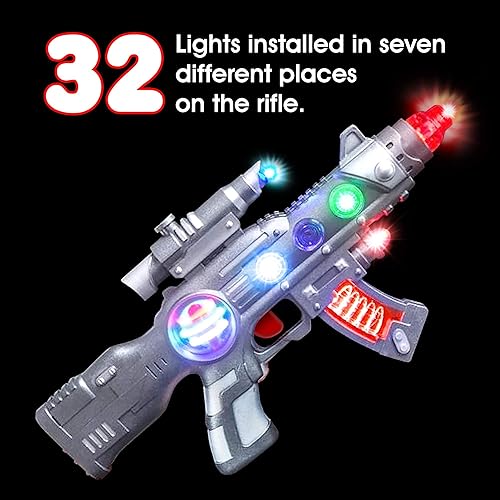 Miniatura 6 de ArtCreativity Juego de pistola de juguete Spin Ball Blaster y Super Spinning Space Toy Gun 2 emocionantes juguetes con LED multicolor, efectos de