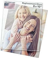 FrameStarr 8x10 Heat Strengthened Glass 2-Pack - Crystal Clear Shatterproof Scratch-Proof Picture Frame Replacement