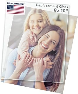 FrameStarr 8x10 Heat Strengthened Glass 2-Pack - Crystal Clear Shatterproof Scratch-Proof Picture Frame Replacement