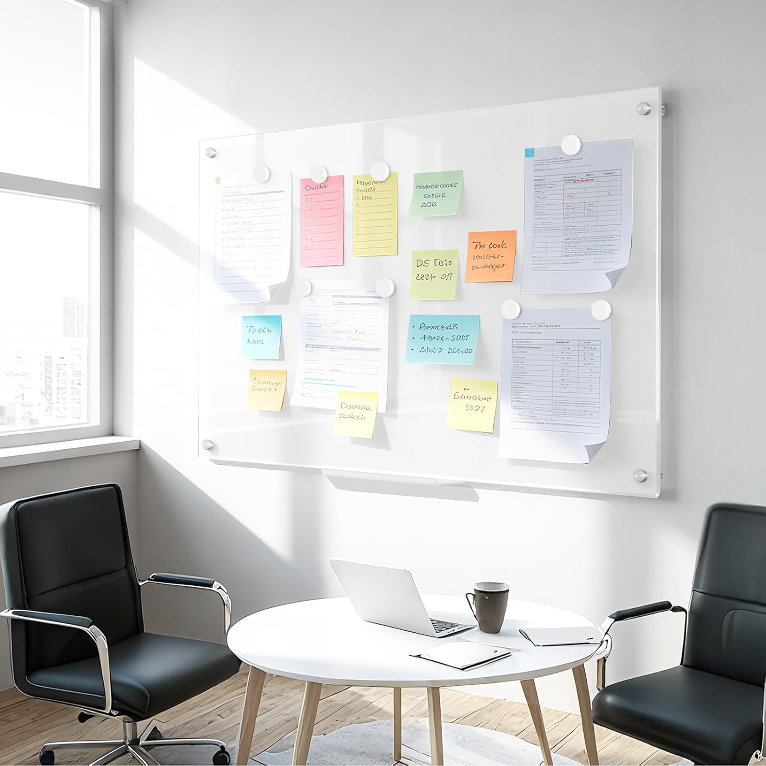 Glass Dry Erase Board, Magnetic Tempered Glass Whiteboard 24" x 18" (2'x1.5'), Ultra White Ultra White 24 x 18 Inches