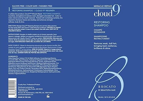 Vista 12 de Brocato Cloud 9 Champú restaurador + acondicionador dúo, 32 onzas líquidas, añade resistencia, humedad y brillo Restaura el cabello a condiciones