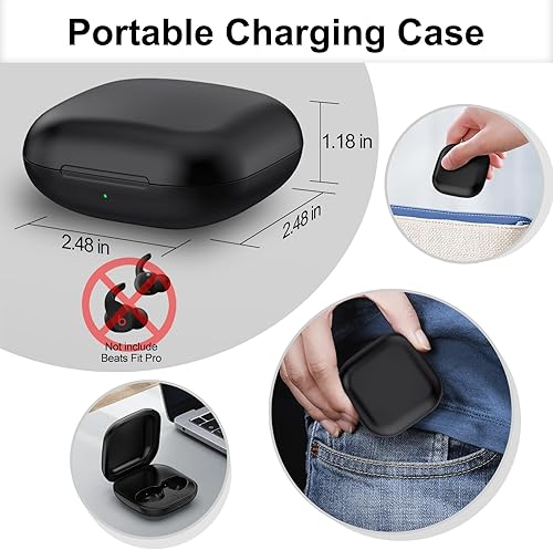 Miniatura 7 de Funda de carga inalámbrica para Beats Fit Pro, cargador de repuesto para Beats Fit Pro con emparejamiento Bluetooth, batería integrada de 700 mAh,