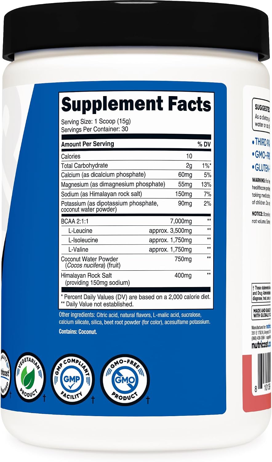 Nutricost BCAA + Hydration Powder (Raspberry Lemonade) 30 Servings image 5