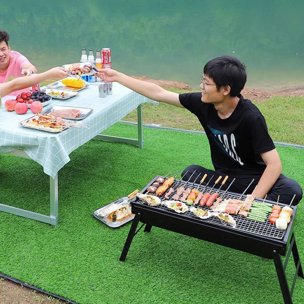 Grill na węgiel drzewny, przenośny grill ze stali nierdzewnej, do gotowania na zewnątrz, domowy grill ze stali węglowej premium, z wysuwaną konstrukcją