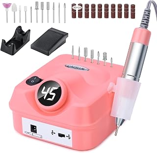 Cadrim Nail Milling Cutter, 45000RPM Nail Cutter for Gel Nails, Electric Nail File Manicure Set, Professional Nail Care for Gel Nails and Acrylic Nails