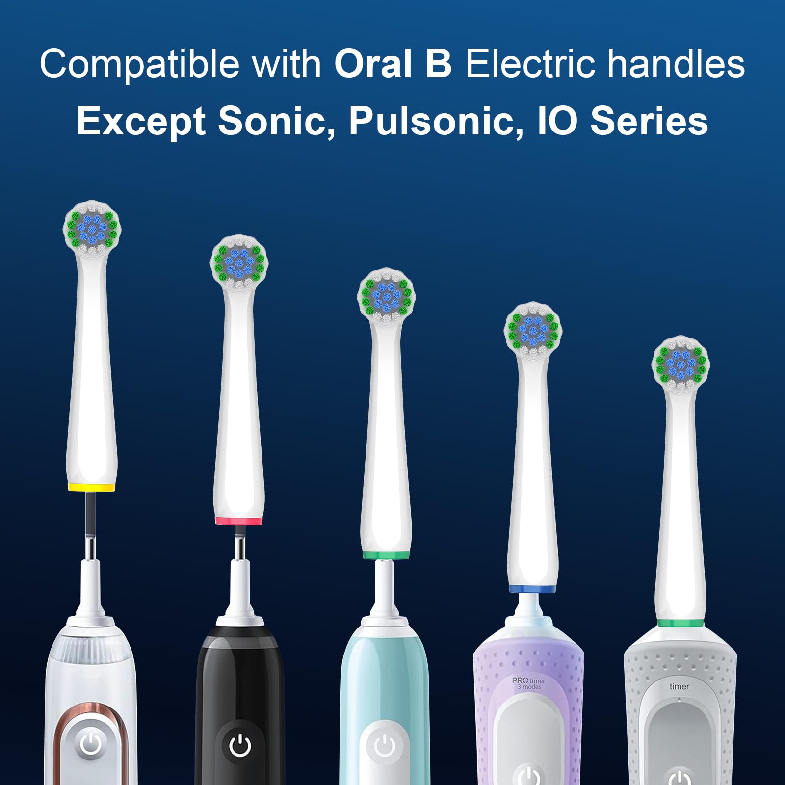 Cabezales de repuesto compatibles con cepillo de dientes eléctrico Oral B Pro 1000/500/Genius X/Smart 1500, 8 recambios de precisión para cuidado sensible, 8 piezas de limpieza cruzada para limpieza