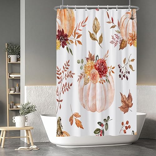 Miniatura 122 de Baocicco Juego de cortinas de ducha de fantasmas de Halloween, encantadores fantasmas de dibujos animados, divertidos trucos o tratos, cortinas de