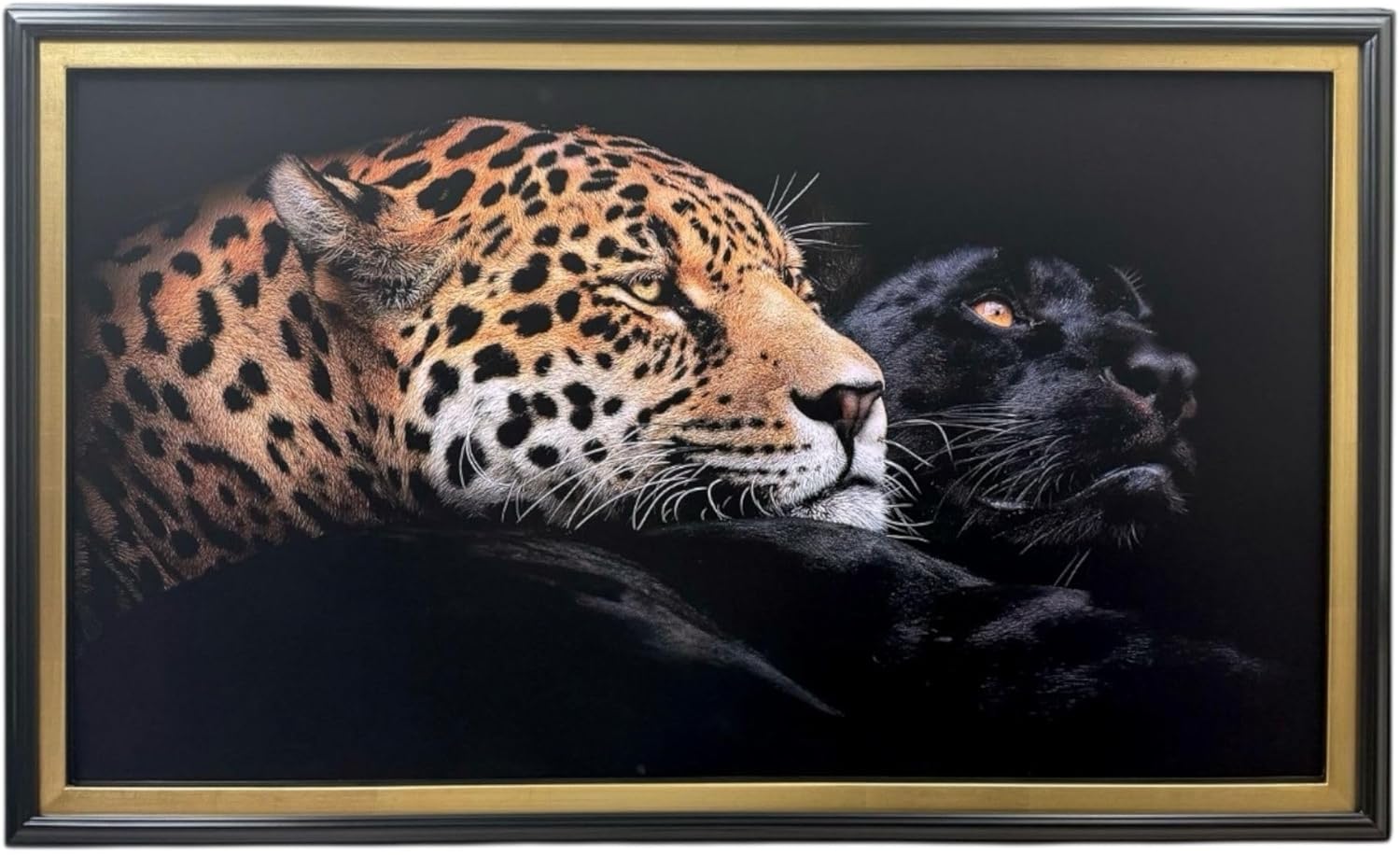 32, 43, 50 & 55 inch Handmade wood ornate TV Frame for Samsung The Frame TV. Satin Black with Gold Leaf (not for use with other models) (55 INCH)