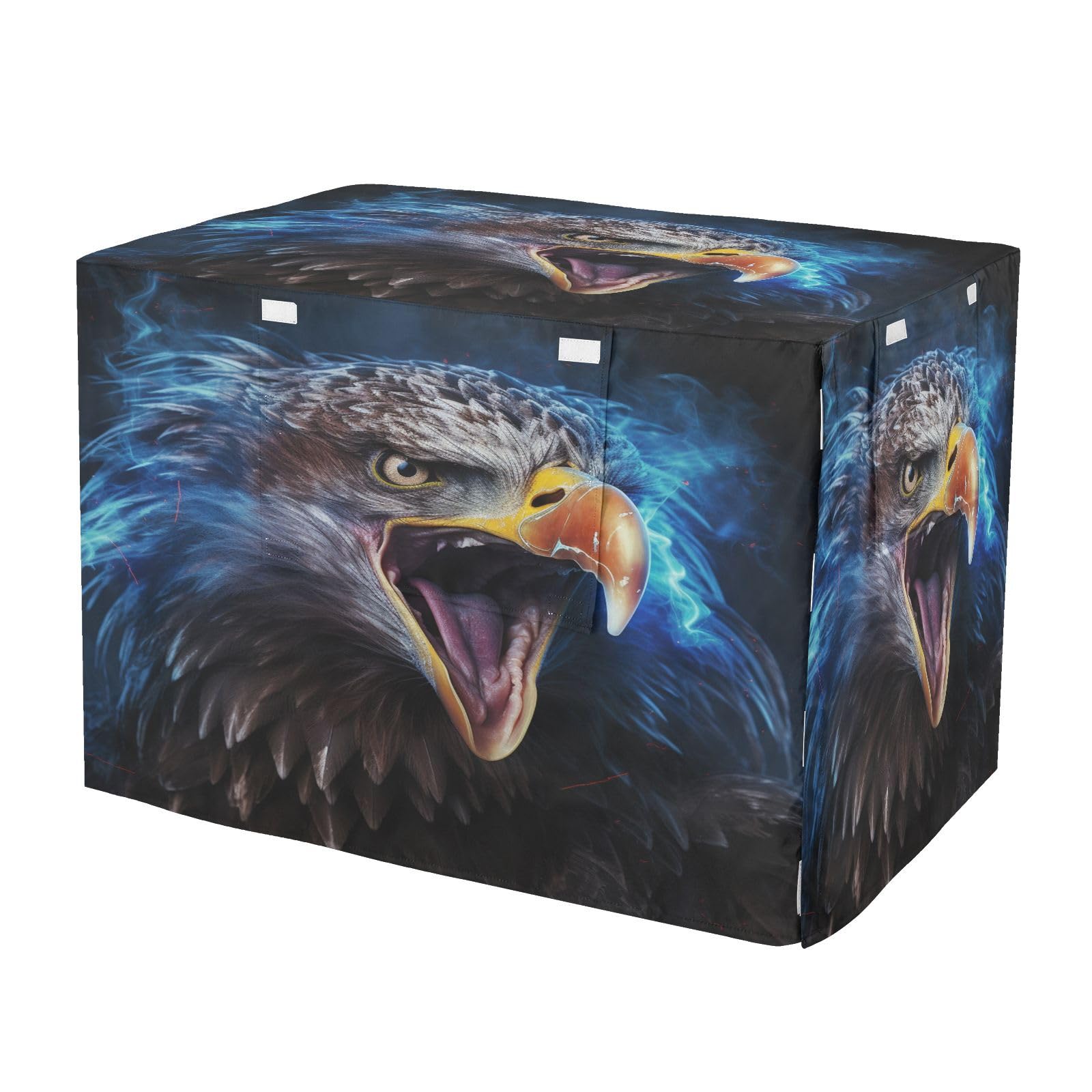 Housse de cage aigle chauve bleu pour le confort du chien en camping et salon