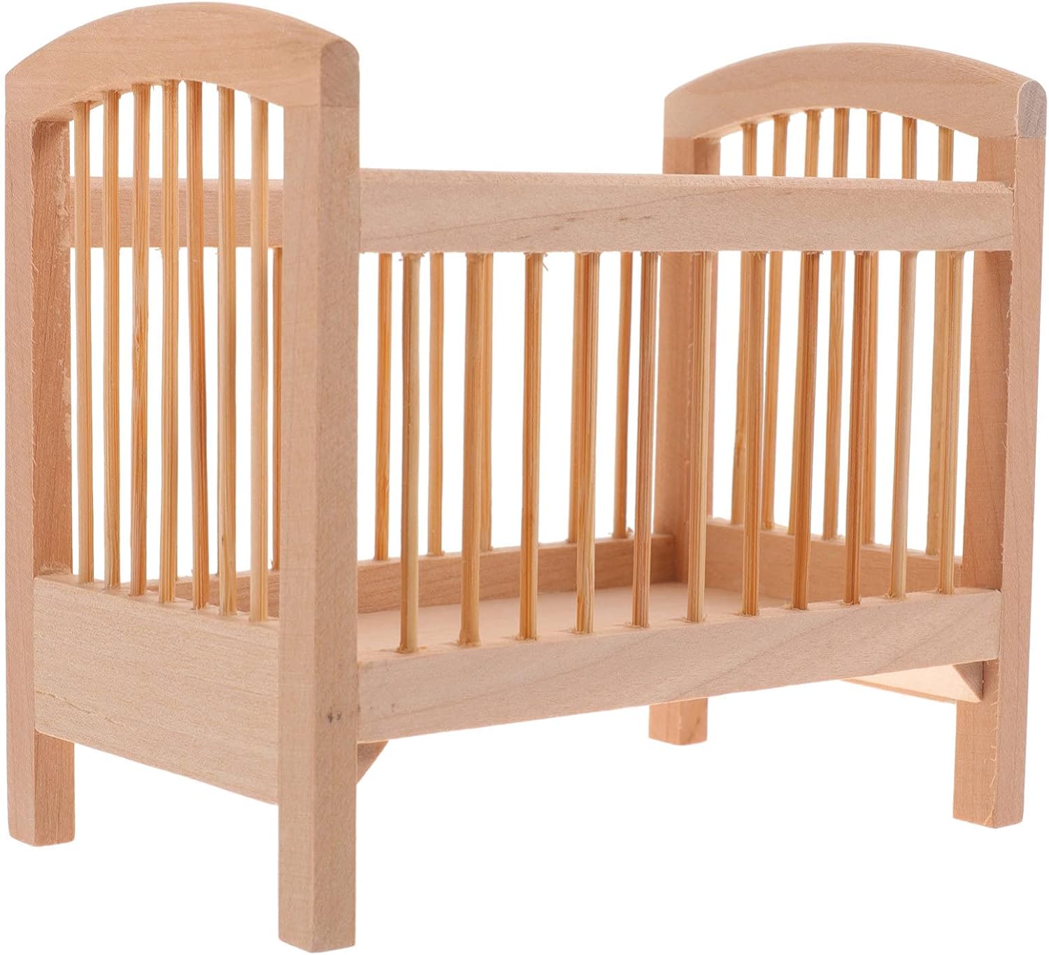 Yardwe Dollhouse Miniature Furniture Mini Crib Doll Cradle