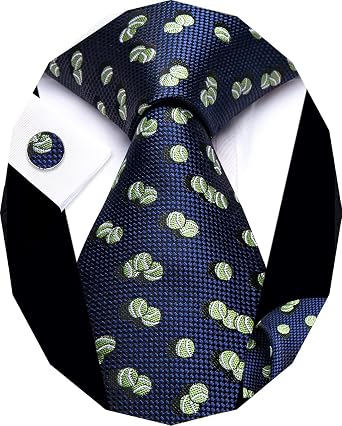 YourTies Mens Tie Set Silk Necktie Pocket Square Cufflinks Woven Jacquard Formal Classic Wedding Party
