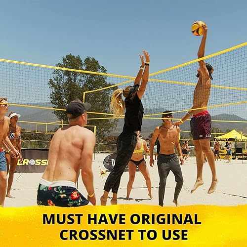 Miniatura 3 de CROSSNET Juego de voleibol cuadrado de 4 unidades para adultos y niños con red de voleibol, mochila y pelota para juegos al aire libre