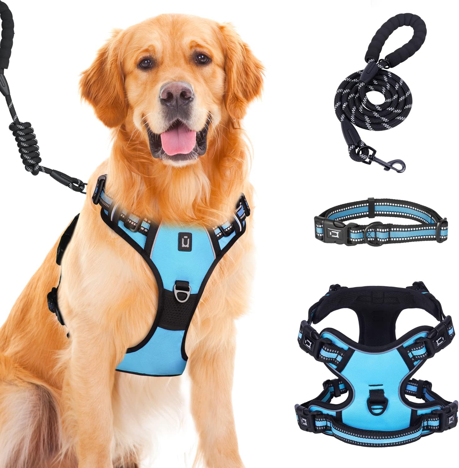 Dog Harness Waldseemuller Dog Harnesses for Small Dogs No Pull Reflective Oxford Soft Vest 4 Buckles Dog Harness for Large Dogs No Pull Medium Size Dog Harness,Dog Harness for Medium Dogs No Pull