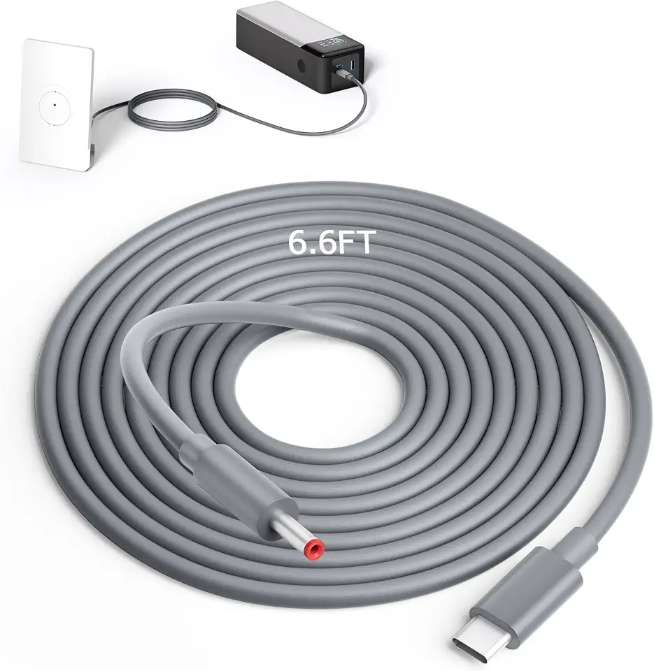 Mini cabo de alimentação Starlink Router 1,3 m 3,5 x 1,35 mm CC para USB C para mini roteador Starlink Cabo de alimentação Ethernet USB tipo C para CC compatível com carregador portátil de 9V e fonte