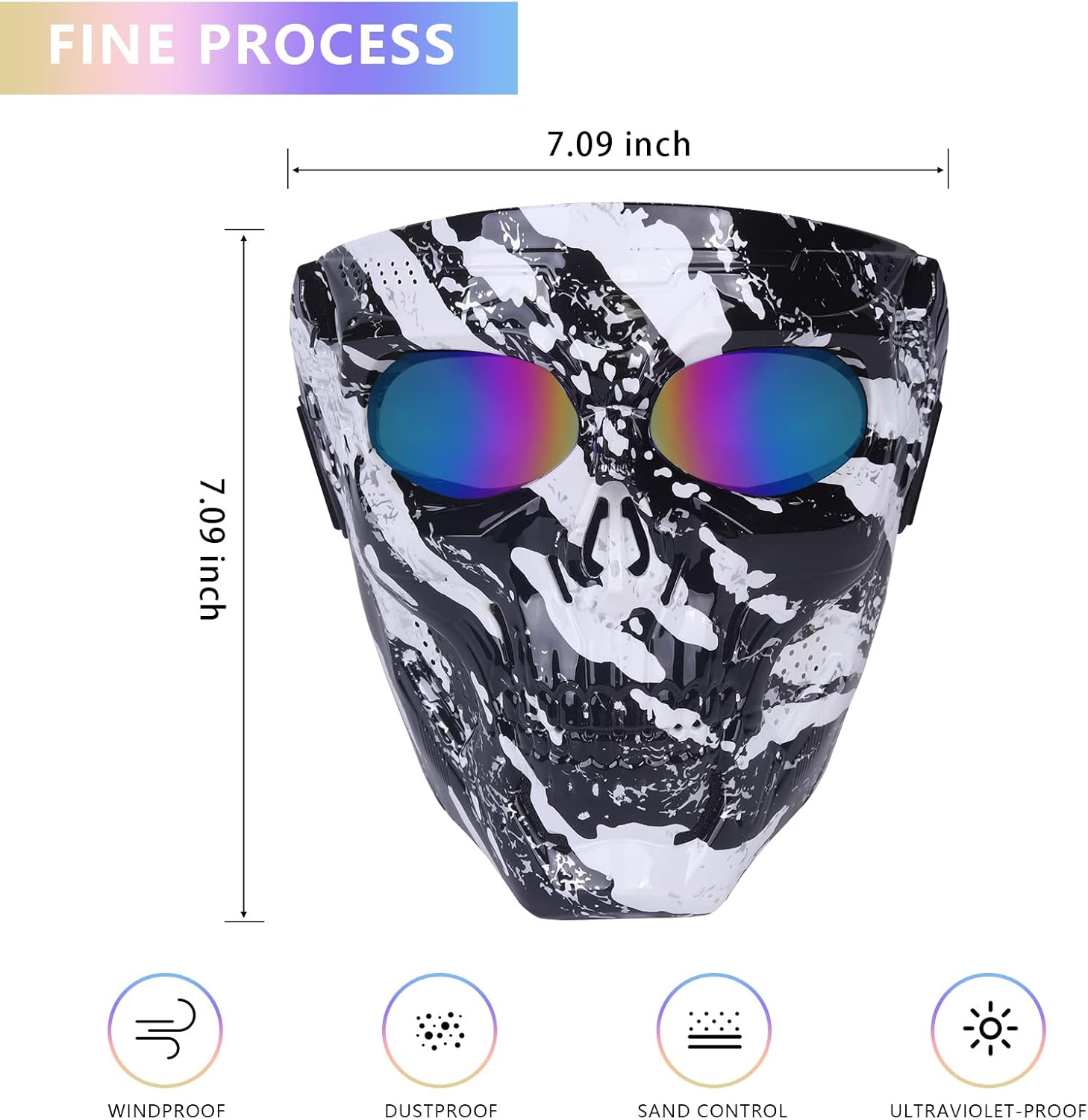 LIJSOTO Tactical Mask, Airsoft Mask Full Face with HD Goggle Skull Skeleton Paintball Mask for Halloween Cosplay Paintball Game Props Party and Other Outdoor Activities : Sports & Outdoors