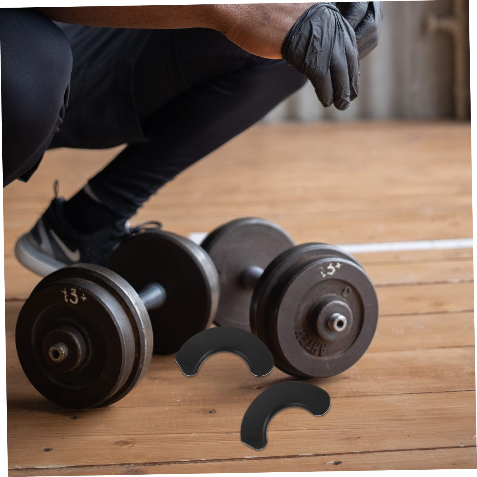 BRIGHTFUFU 20Pcs Black Dumbbell Holders Shockproof Pads for Fitness Tools Durable Dumbbell Cushion for Secure Storage and Protection Essential Workout Accessories