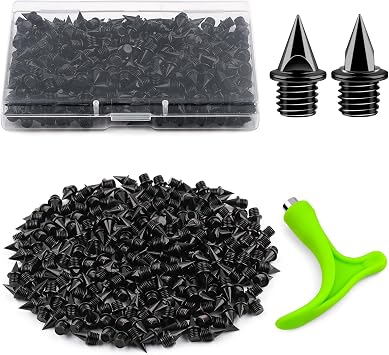 1/4 Inch Track Spikes, 220pcs Stainless Steel Track and Cross Country Spikes Golf Shoe Spikes with Spike Wrench, Replacement Spikes for Sprint Sports Short Running Track Shoes