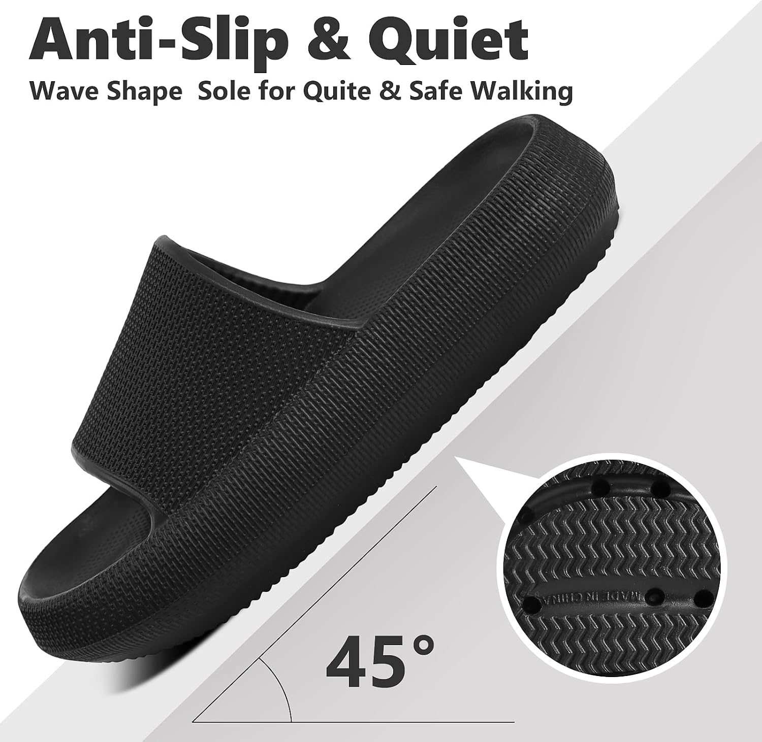 FJWYSANGU Kids Cloud Slides丨Boys Girls Bathroom Shower Sandals丨Open Toe Thick Sole Slip on Slippers丨Summer Non-slip Beach Pool Shoes