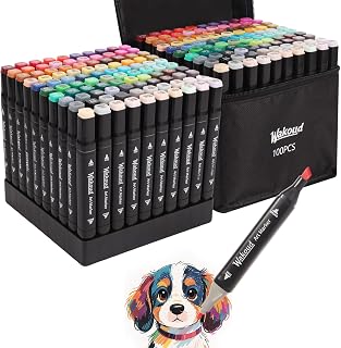 Alcohol Markers, 100 Colors Dual Tip Permanent Art Markers, Drawing Marker, Coloring Marker for Book Painting Card Making for Adults Kids.
