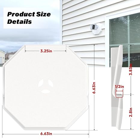 Vinyl Siding Mounting Blocks, Siding Mounting Kit, 130110006001 Octagon Mount Block, Mounting Plate for 1/2 inch Lap and 4 inch to 10 inch Height Siding, White