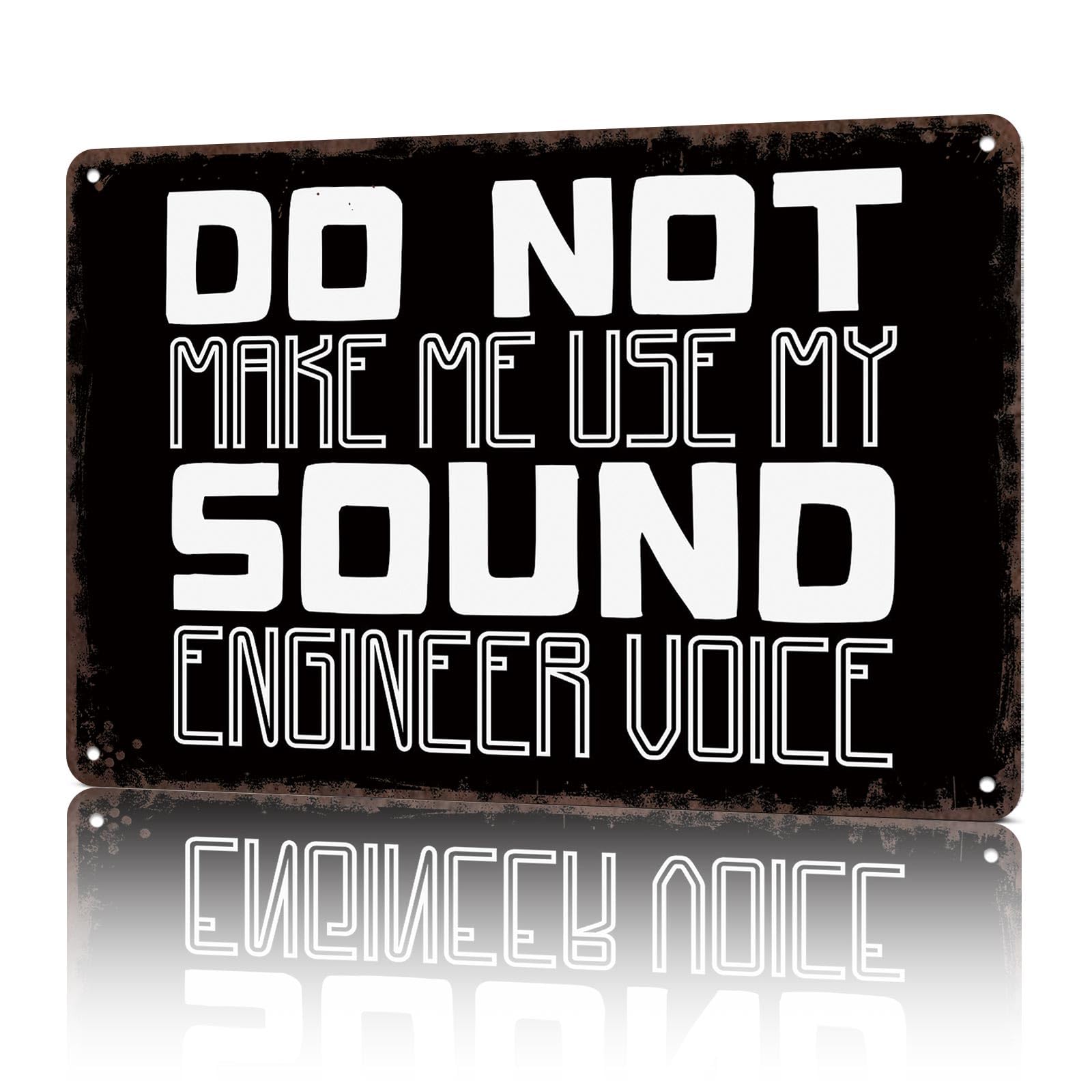 KWQDOZF Vintage Metal Signs Sound Engineer Voice Joke Funny Tin Sign Poster Wall Art For Home Room Bedroom Office Decor 8x12inch