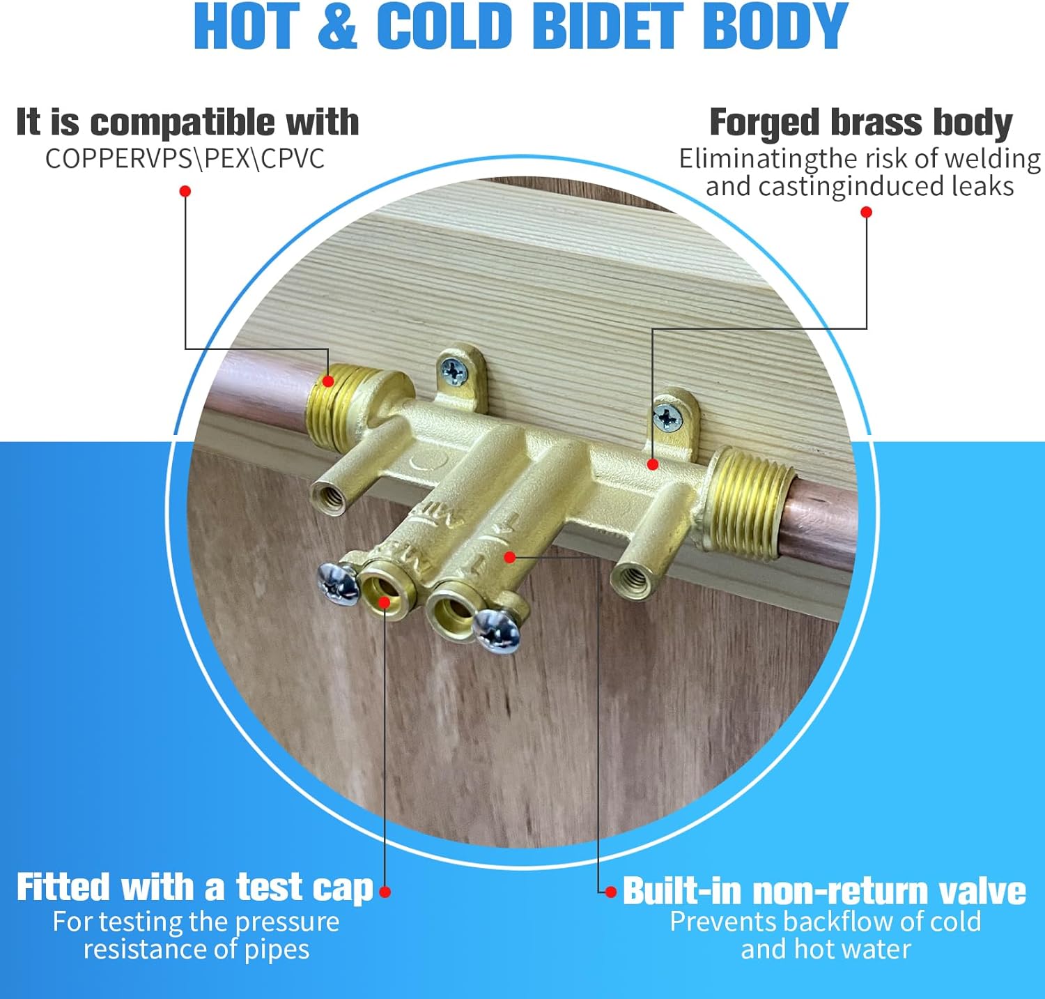 Matte Black Handheld Warm Water Bidet Sprayer Mounted on the Wall, Hot and Cold Bidet Sprayer Kit with Mixing Valve for Toilet