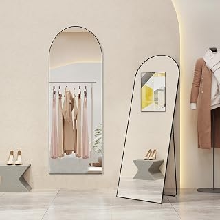 Arched Full Length Floor Mirror, 21"x64" Body Wall Mirror with Stand