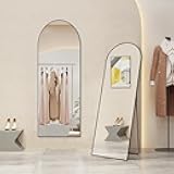 Aidoly Mirror Full Length, Upgraded Body Wall Mirrors with Shatter-Proof Glass, Floor Standing, Hanging or Leaning, Tall Mirror with Stand Aluminum Alloy Frame for Bedroom