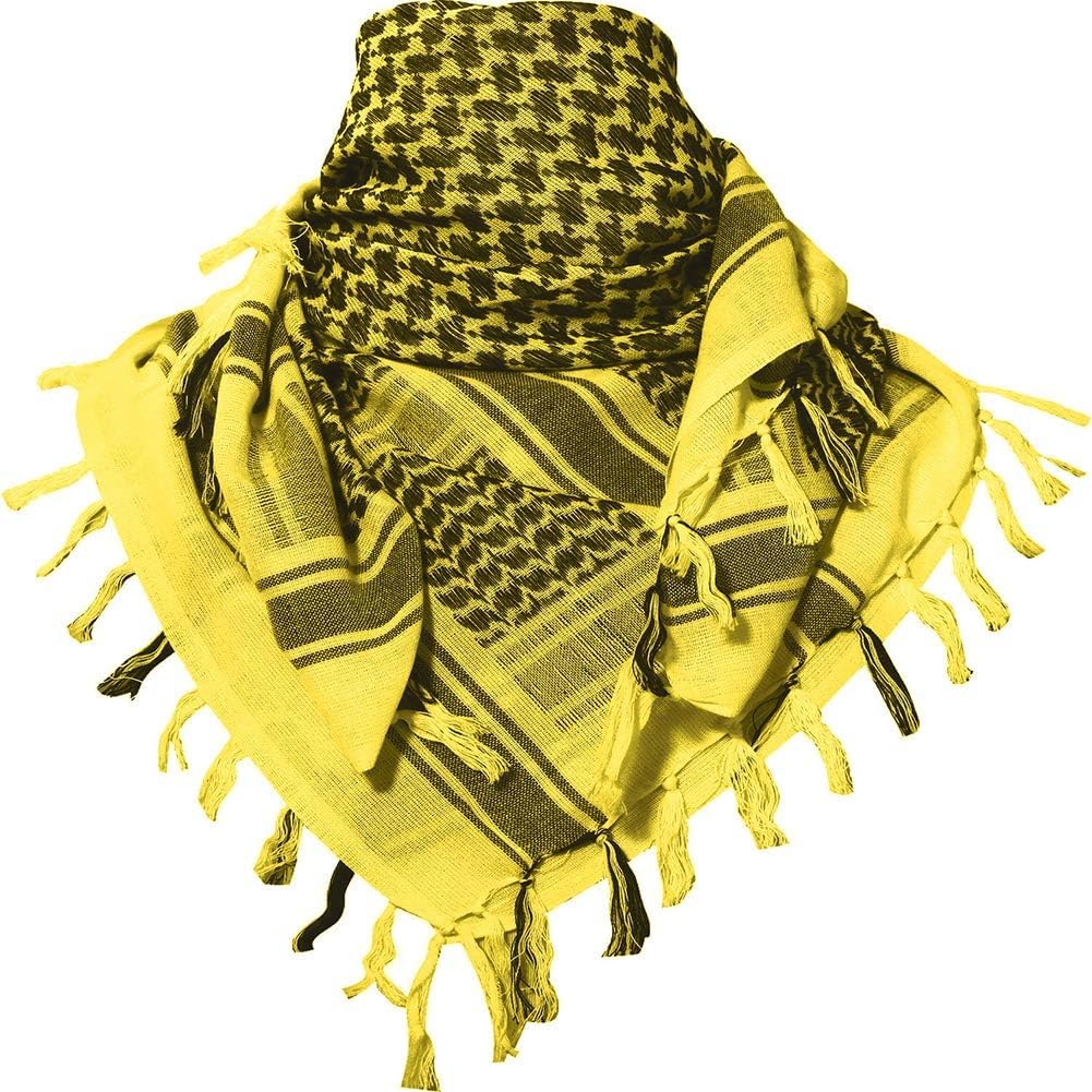 Cotton Shemagh Keffiyeh Scarf – Lightweight Tactical Desert Head Neck Wrap, Sun Protection Outdoor Scarf for Summer Hiking