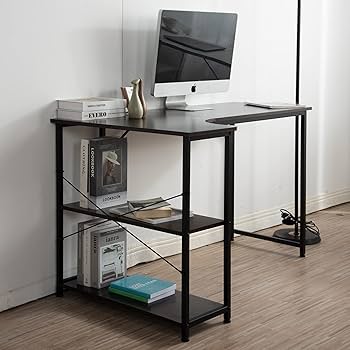 パソコンデスク L字120cm2段ラック付 デスク木製ミシン台 書斎机 ブラウン Amazon | パソコンデスク l字 120cm 2段ラック付 デスク木製