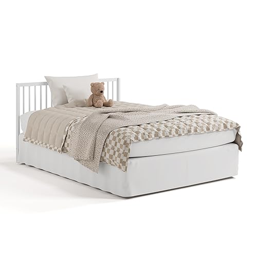 Miniatura 14 de Graco Teddi Mini cuna convertible 4 en 1 con colchón resistente al agua (blanco/madera flotante), certificado GREENGUARD Gold, colchón de 2.75