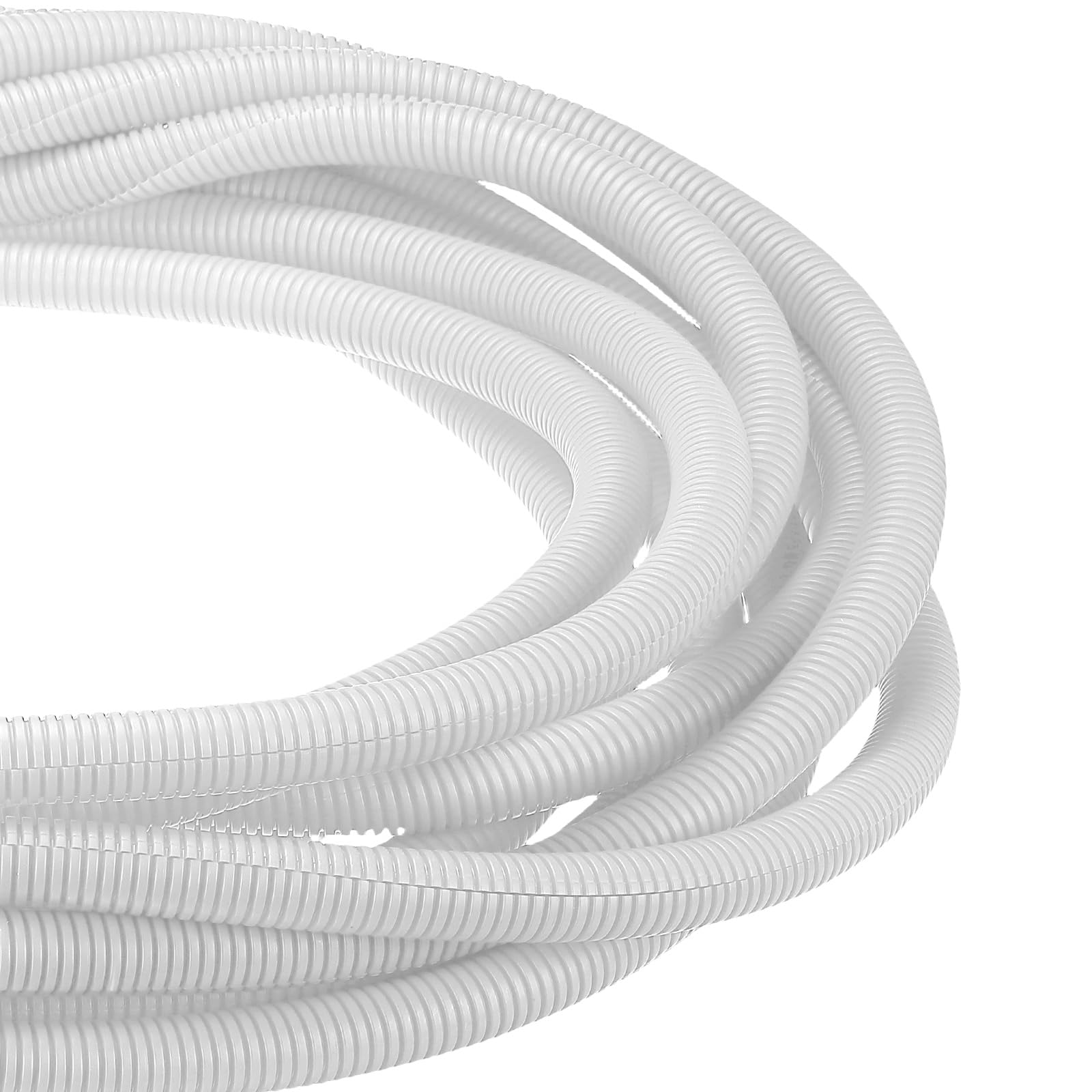 DMiotech 20ft Wire Loom Split Tubing 3/4 Inch, Cord Protectors from Pet Flexible Conduit Cable Management for Office Home Garden, White
