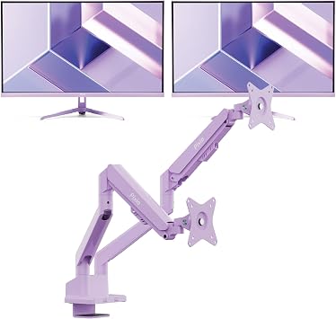 Pixio Two PX27U Wave Purple 27 inch 160Hz Refresh Rate 4K 3840x2160p Resolution Fast IPS Panel 1ms GTG Response Time 4K Gaming Monitor and PS1D Wave Purple Dual Monitor Arm