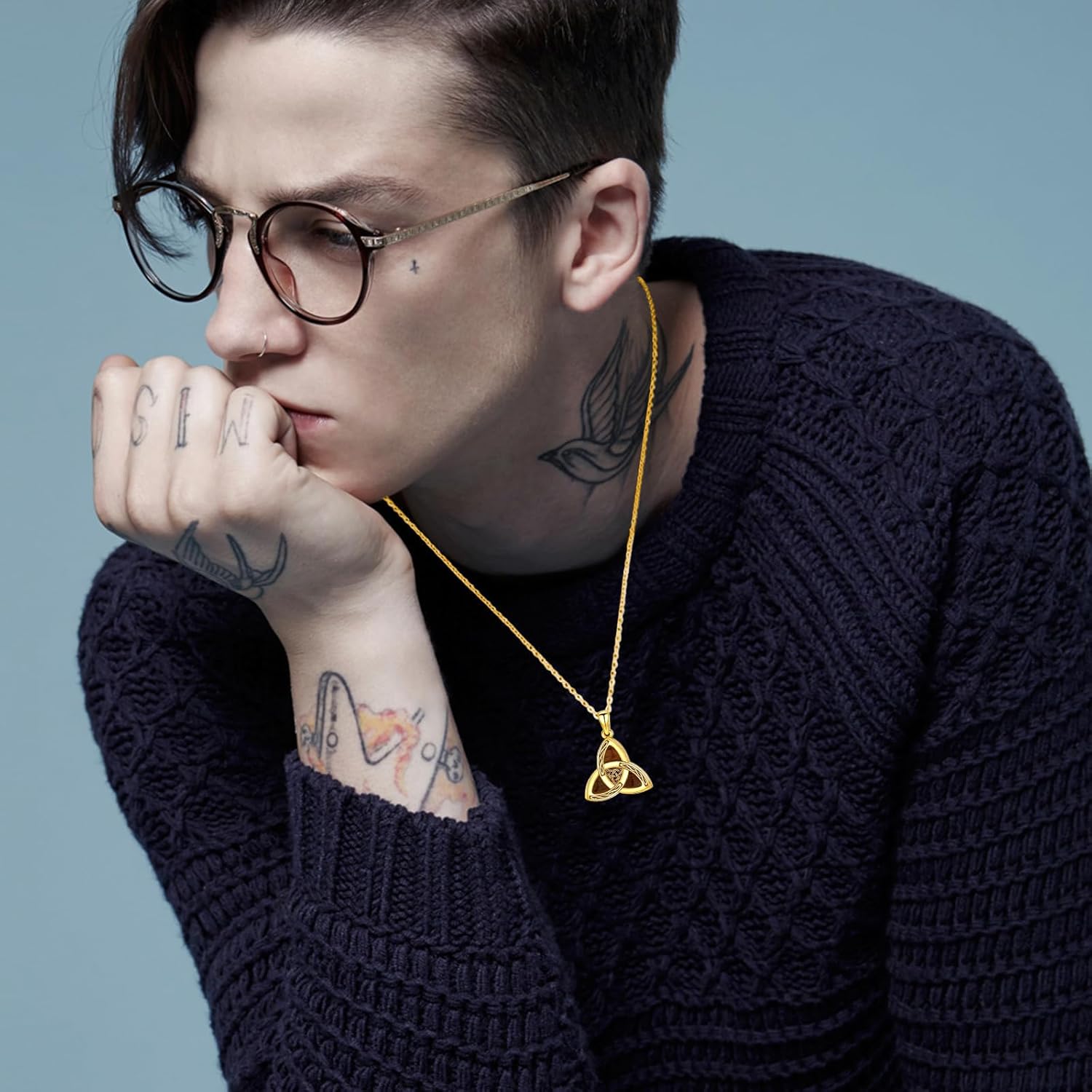 Celtic Necklace for Men Women 925 Sterling Silver Wooden Celtic Pendant Necklace with Ebony lrish Jewelry Gift for Men Women - Image 4