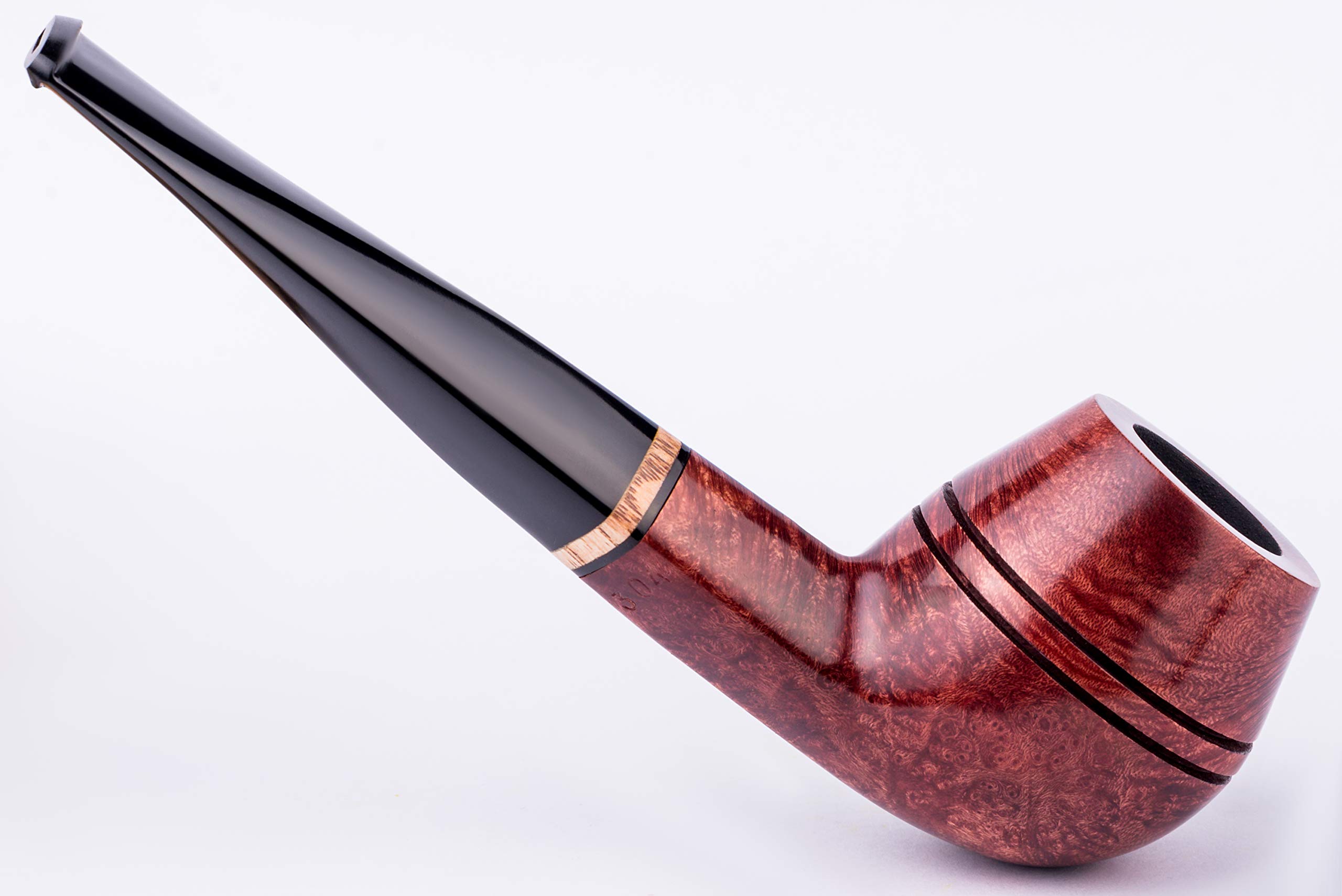 Pipe en bois pour tabac - Série Bulldog, Fabriquée à la main en bruyère, Compatible avec filtre 9mm (Acajou)