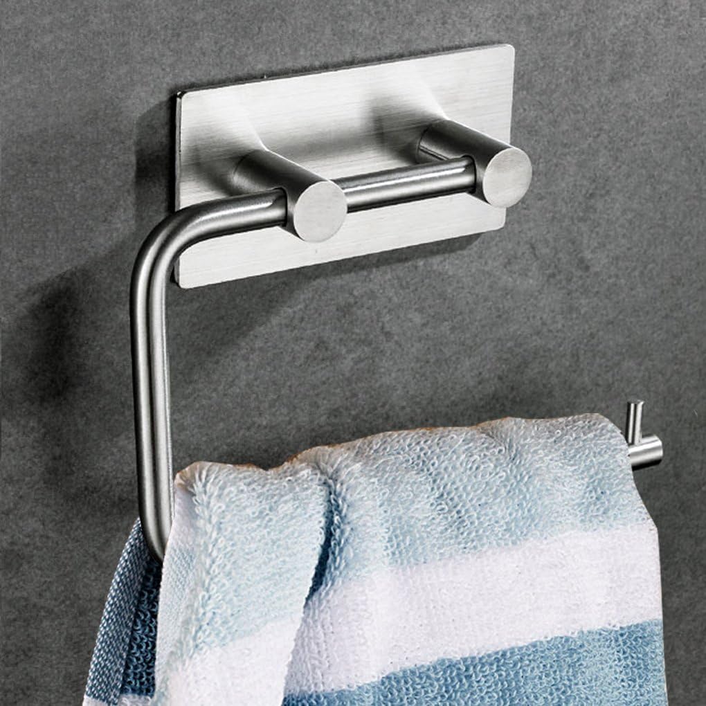 Toilet Paper Holder Wall Mount 3M Self Adhesive, Brushed Stainless Steel