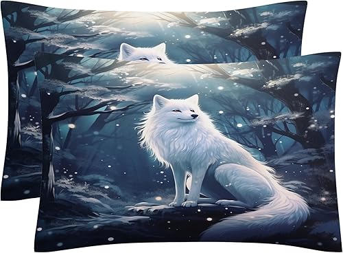 Miniatura 2 de OmErsa Juego de funda de edredón de tamaño individual con diseño de zorro, ropa de cama de animales, funda de edredón y 2 fundas de almohada, 3