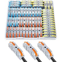 Lever Connector, 60PCS Quick Wiring Connector Nuts 1 in 1 Out Compact Conductor Terminal Block Electrical Splicing Wire Connectors Assortment with Case