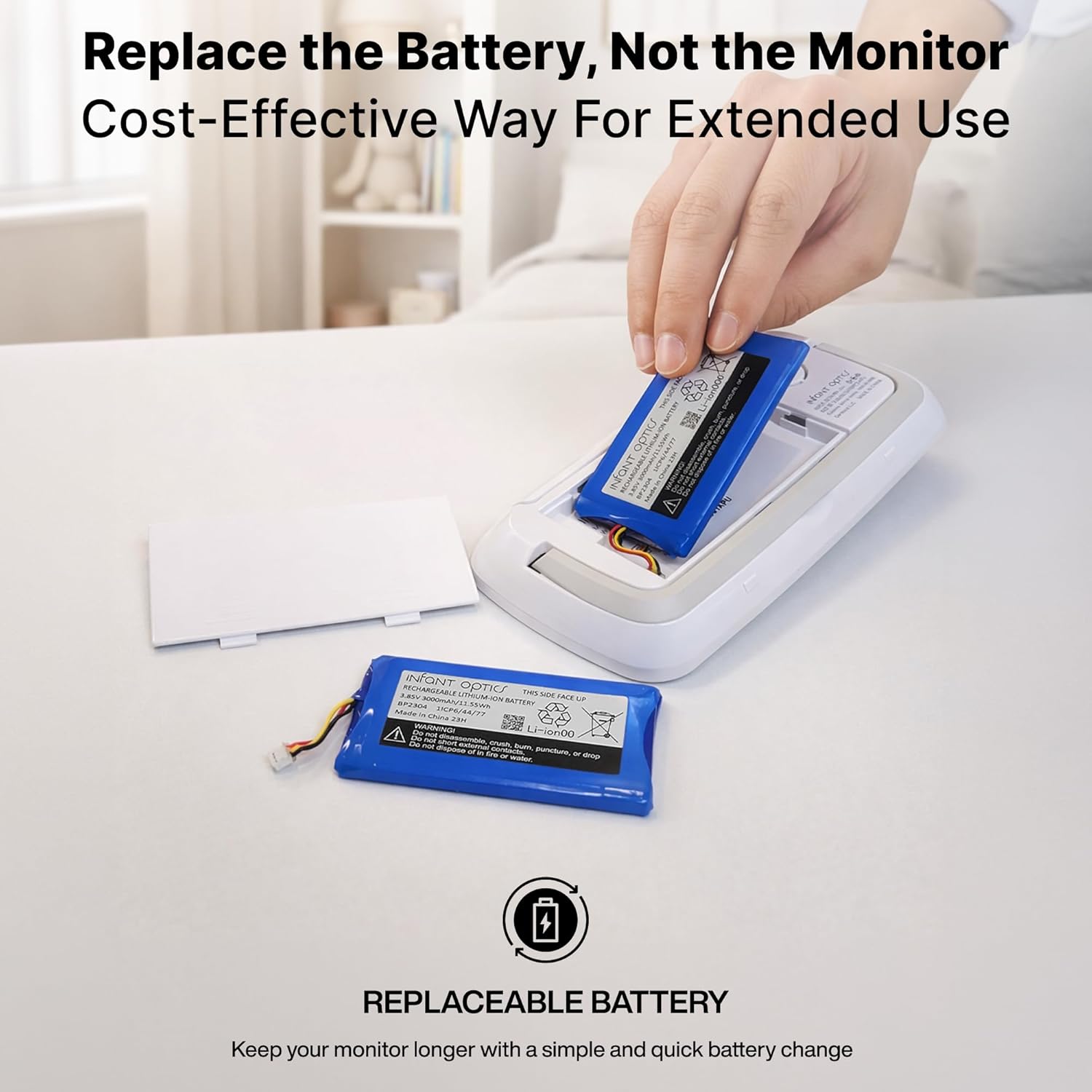 Infant Optics DXR-8 PRO SS (Split-Screen), Simultaneous Dual Audio (SDA), 5” HD Video Baby Monitor with 2 Cameras, Patented A.N.R., No Wi-Fi, Pan Tilt Zoom