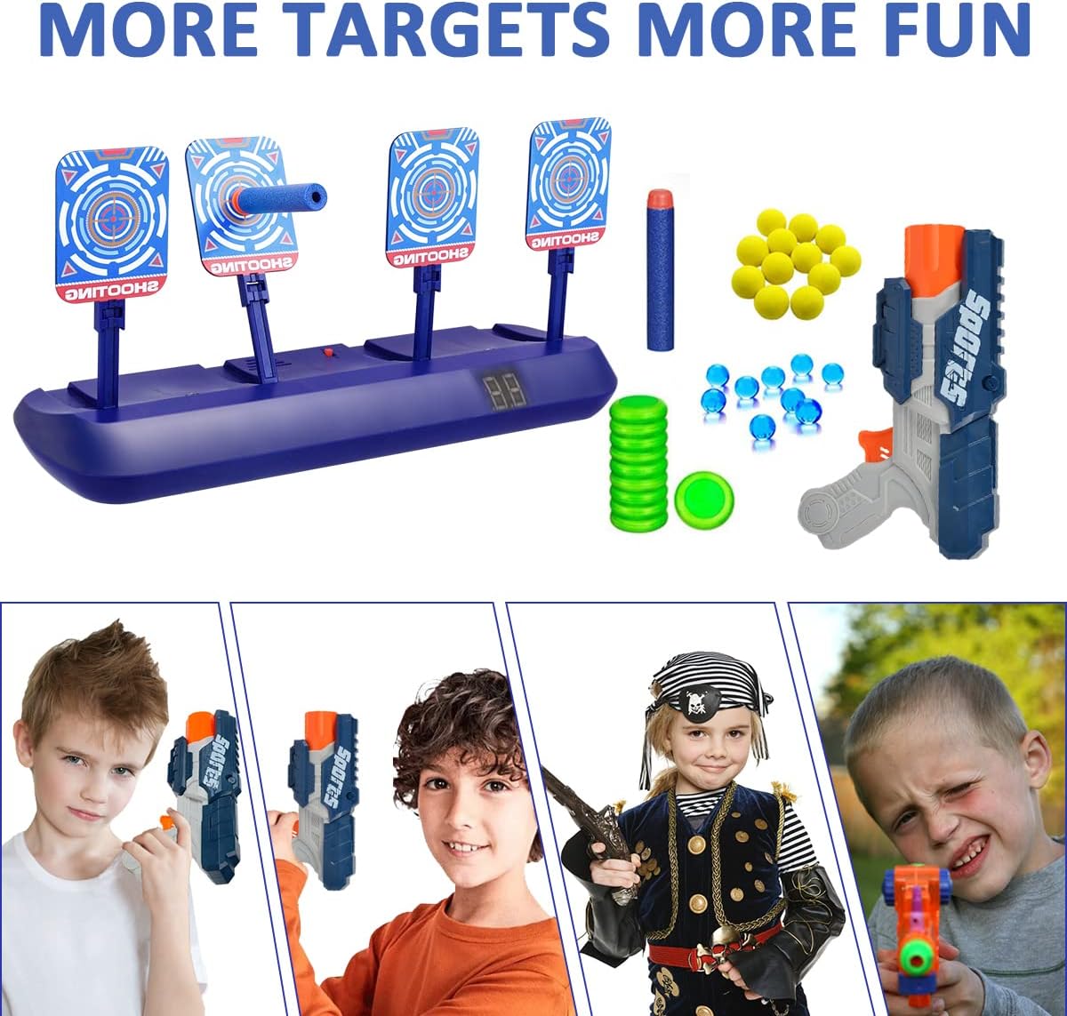 Snorain Gun Targets, Electronic Scoring Auto Reset Shooting Digital Target for Nerf Guns Toys , Ideal Christmas Gift Toy for Kids, Teens, Boys & Girls