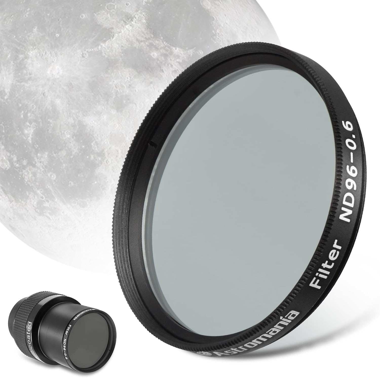 Astromania Telescope Moon Filter 2 inch, Neutral Density Telescope Filter ND96-0.6 with 25% Light Transmission Reduces Moon Glare&Enhances Lunar Crater Detail, Work with Telescope Accepts 2" Eyepieces