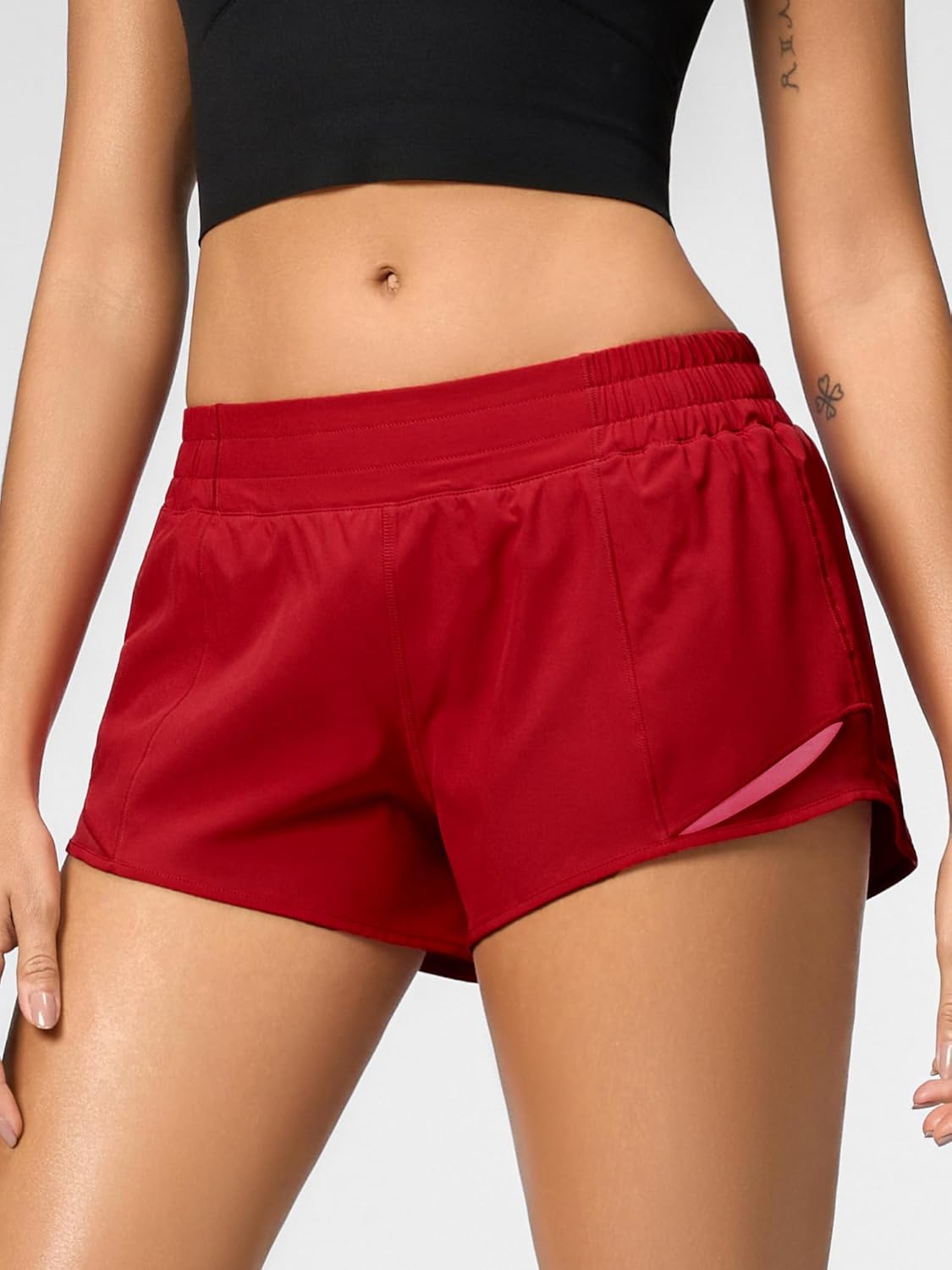 MCEDAR Women's Running Shorts Low Waisted 2.5"，Lightweight Active Workout Quick Dry Gym Athletic Sports Shorts Zip Pocket - Image 5